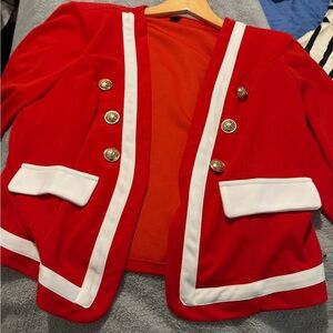 Red Blazer with Gold Buttons